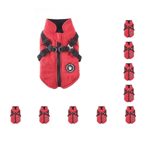 10er-Set Winter-Haustiergeschirr-Jacke, wasserdicht, winddicht, Mantel, Laufen, leicht, Universal-Kleidung, Haken hinten, Kleidung, Dekoration, Rot, Größe XL 10er-Set Winter-Haustiergeschirr-Jacke, wasserdicht, winddicht, Mantel, Laufen, leicht, Universal-Kleidung, Haken hinten, Kleidung, Dekoration, Rot, Größe XL von Mealoodiousmusea