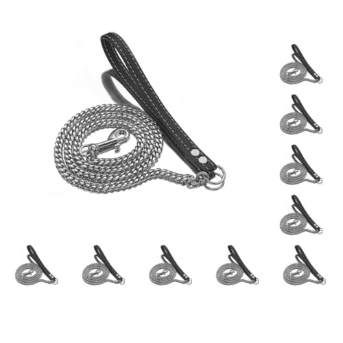10er-Set einfache Kontrolle mit langlebigen und robusten Hundeleinen und Ledergriff, Ledergriff, tragbare Leine, präzise gefertigt, schwarz, 100 cm 10er-Set einfache Kontrolle mit langlebigen und robusten Hundeleinen und Ledergriff, Ledergriff, tragbare Leine, präzise gefertigt, schwarz, 100 cm von Mealoodiousmusea