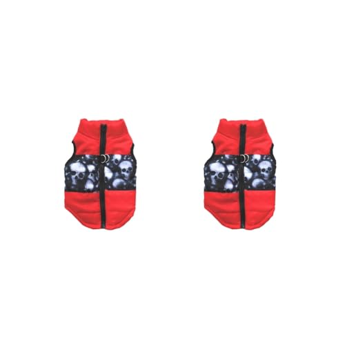 2 Sets Experience Ultimate Comfort Suitable Size Winter Pet Clothes Polyester Small Dog And Cat Padded Winter Clothing Dog Coat Red L von Mealoodiousmusea
