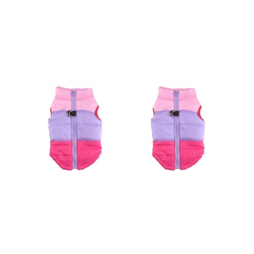 2 Sets Experience Ultimate Comfort Suitable Size Winter Pet Clothes Polyester Small Dog And Cat Padded Winter Clothing Dog Coat Rose Red L von Mealoodiousmusea