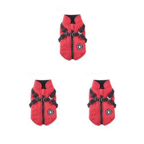 3er-Set Winter-Haustiergeschirr-Jacke, wasserdicht, winddicht, Mantel, Laufen, leicht, Universal-Kleidung, Haken hinten, Kleidung, Dekoration, Rot, Größe XL 3er-Set Winter-Haustiergeschirr-Jacke, wasserdicht, winddicht, Mantel, Laufen, leicht, Universal-Kleidung, Haken hinten, Kleidung, Dekoration, Rot, Größe XL von Mealoodiousmusea