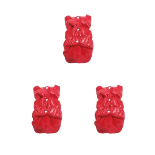 3er-Set warme Wintermäntel für Hunde, Wintermantel, Weste, Welpen, Daunenjacke, Kleidung, Übergröße, Rot, Größe XL von Mealoodiousmusea