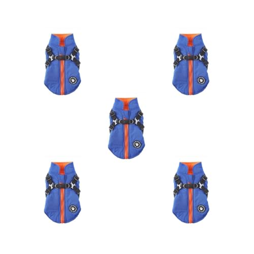 5er Set Haustier Winter Hundegeschirr Wasserdicht Winddicht Laufmantel Leicht Universal Hinten Haken Kleidung Dekoration Blau S von Mealoodiousmusea