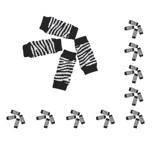Beinwärmer für Hunde, bequem, exquisites Handwerk, ungiftig, geruchlose Baumwolle, Haustier-Kniestrümpfe, Hundesocken, Zebramuster, Größe S, 10 Stück von Mealoodiousmusea