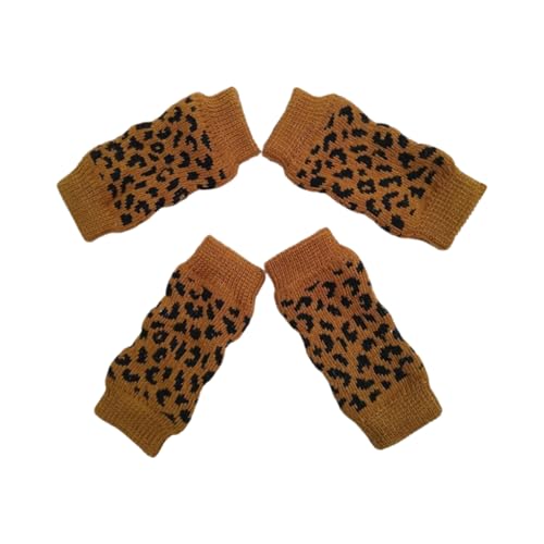 Beinwärmer für Hunde, bequem, exquisites Handwerk, ungiftige, geruchlose Baumwolle, Haustier-Kniewärmer, Haustier-Kniestrümpfe, Hundesocken, Leopardenmuster, Größe XL, 4er-Pack Beinwärmer für Hunde, bequem, exquisites Handwerk, ungiftige, geruchlose Baumwolle, Haustier-Kniewärmer, Haustier-Kniestrümpfe, Hundesocken, Leopardenmuster, Größe XL, 4er-Pack von Mealoodiousmusea