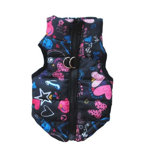 Erleben Sie ultimativen Komfort, geeignete Größe, Winterkleidung, Polyester, für kleine Hunde und Katzen, gepolstert, Winterkleidung, Hundemantel, Schwarz, Größe L von Mealoodiousmusea