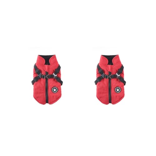 Hundegeschirr für den Winter, 2 Stück, wasserdicht, winddicht, Laufmantel, leicht, Universal, Rückhaken, Bekleidungsdekoration, Rot, Größe XL Hundegeschirr für den Winter, 2 Stück, wasserdicht, winddicht, Laufmantel, leicht, Universal, Rückhaken, Bekleidungsdekoration, Rot, Größe XL von Mealoodiousmusea