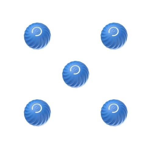 Mealoodiousmusea 5er-Set Lustiges Spielen mit intelligentem selbstbeweglichem Ball, revolutionär, für aktive Haustiere, TPR, intelligenter selbstbewegender Ball mit 2 Modi, nachhaltig, blau von Mealoodiousmusea