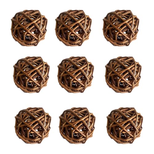 Mealoodiousmusea 9 Stück/Set Vogel-Kauspielzeug, lustiges und sicheres Spielzeug zum Kauen und Spielen, Kauspielzeug für Kaninchen, Chinilla, Hamster, Meerschweinchen, Braun von Mealoodiousmusea