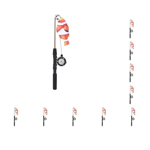 Mealoodiousmusea Katzenspielzeug mit Fischform, Angelrute, Geschenke für Katzen, Freunde, Kunststoff, Fischform, Katzenspielzeug, Clownfisch, 10 Stück Mealoodiousmusea Katzenspielzeug mit Fischform, Angelrute, Geschenke für Katzen, Freunde, Kunststoff, Fischform, Katzenspielzeug, Clownfisch, 10 Stück von Mealoodiousmusea