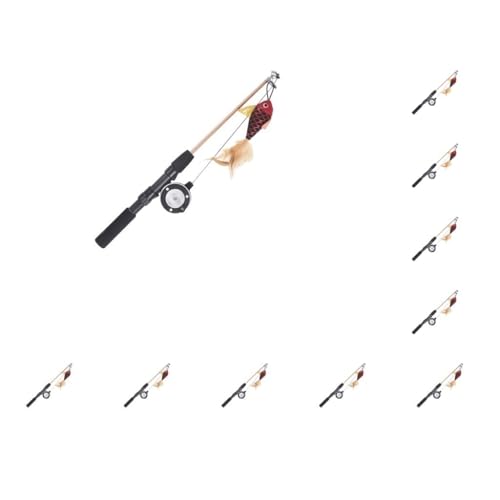 Mealoodiousmusea Katzenspielzeug mit Fischform, Angelrute, Geschenke für Katzen, Freunde, Kunststoff, Fischform, Katzenspielzeug, Katzenspielzeug, rote Fische, 10 Stück Mealoodiousmusea Katzenspielzeug mit Fischform, Angelrute, Geschenke für Katzen, Freunde, Kunststoff, Fischform, Katzenspielzeug, Katzenspielzeug, rote Fische, 10 Stück von Mealoodiousmusea