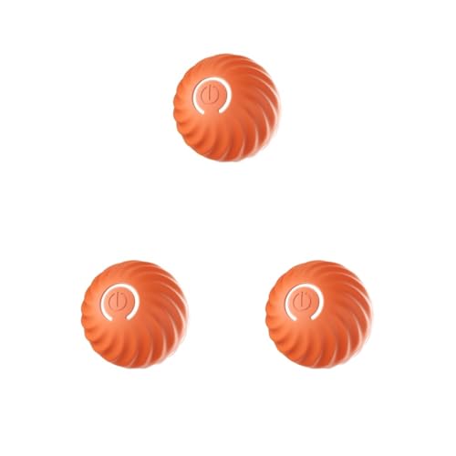 Mealoodiousmusea Lustiges Spielen mit intelligentem selbstbeweglichem Ball, revolutionär, für aktive Haustiere, TPR, intelligenter selbstbewegender Ball, mit 2 Modi, nachhaltig, Orange von Mealoodiousmusea