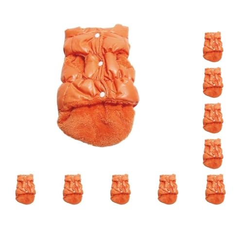 Warme Wintermäntel für Hunde, Wintermantel, Weste, Daunenjacke, Übergröße, Orange, 10 Stück von Mealoodiousmusea