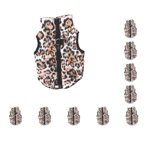 Winterkleidung für Haustiere, Polyester, gepolstert, Leopardenmuster, Größe S, 10 Stück von Mealoodiousmusea