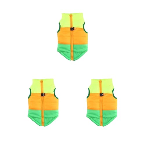 Winterkleidung für Haustiere, Polyester, gepolstert, für kleine Hunde und Katzen, Größe XS, Obstgrün, 3er-Set von Mealoodiousmusea