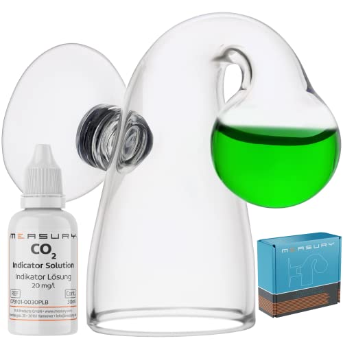 Measury CO2 Dauertest Aquarium mit 30 ml Testflüssigkeit 20 mg/l, CO2 Test Aquarium Drop Checker, CO2 Tester von Measury