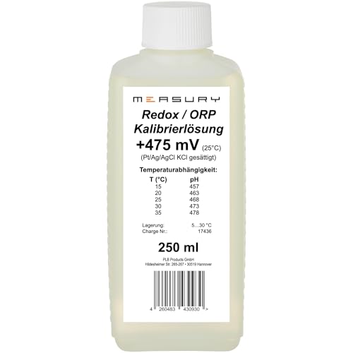 Measury Redox Kalibrierlösung 475mV - 250 ml, ORP Kalibrierlösung Pufferlösung Kalibrierflüssigkeit Measury Redox Kalibrierlösung 475mV - 250 ml, ORP Kalibrierlösung Pufferlösung Kalibrierflüssigkeit von Measury