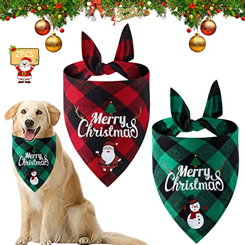 Hundehalstuch, Hundehalstuch Weihnachten, 2 Stück Hunde Halstuch, Hunde Weihnachtskostüm Zubehör, Halstuch Hund, Halstücher für Hunde und Katzen, Hundehalstuch für Haustier Weihnachten Geburtstag von Mecctuck