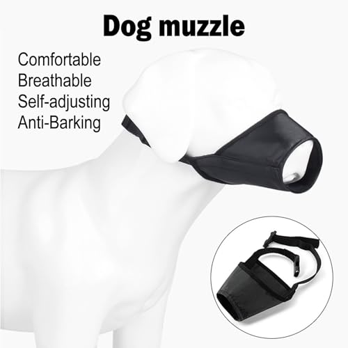 Hund Mündung Anti -Biss Stopp Barker atmungsaktiv für Hunde Schwarz (7) von MechKit