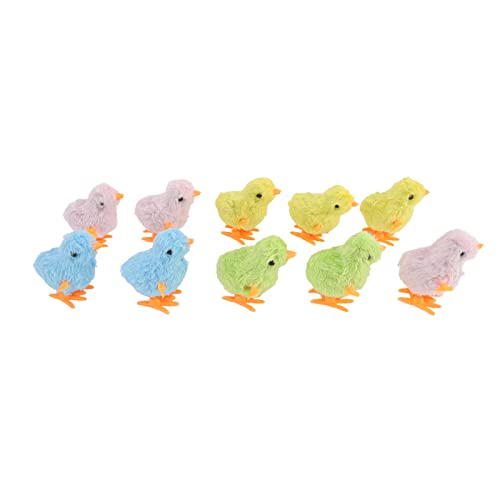 MechKit 10pcs Clockwork Chick Toy Netter Spaß Bunte ausgestopfte Küken hüpfen Spielzeug für Katzen Kätzchen Kleinkinder von MechKit