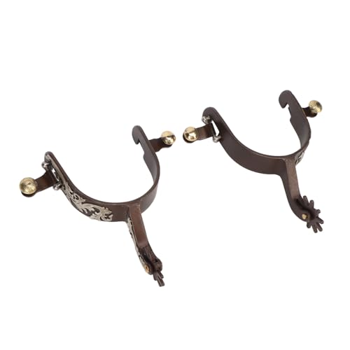 MechKit 2pcs Western Cowboy Spurs Vintage Bronze Low Carbon Stahl Sporen mit drehensbarem Gang für von MechKit