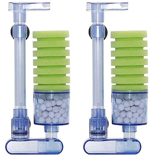 Mectvy 2X Aquarium Filter, Ultra Leise Aquarium Biochemischer Schwammfilter Xy-2881 von Mectvy