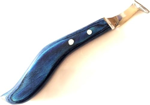 Super scharfes Hufmesser – Hufmesser mit Holzgriff, Hufhufen leicht gemacht mit Hufschneidemesser mit speziellem blauen Holzgriff von MedTouch