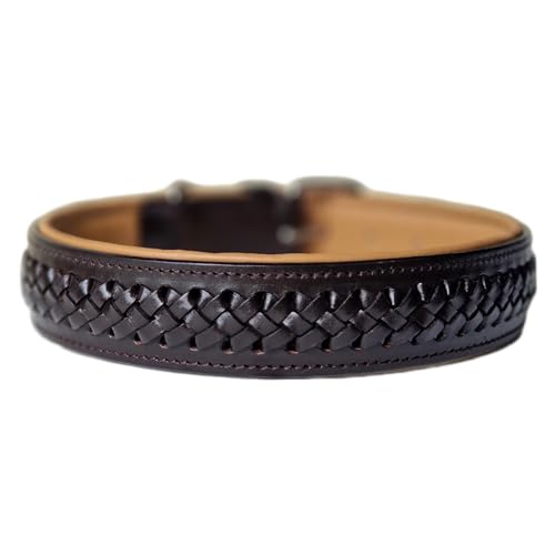 Hundehalsband Walnut, S - 45cm handgefertigt, Naturleder gepolstert, innen Nappaleder beige, L/B/H: 45 x 2,8 x 0,7cm - Kay-line Collection Hundehalsband Walnut, S - 45cm handgefertigt, Naturleder gepolstert, innen Nappaleder beige, L/B/H: 45 x 2,8 x 0,7cm - Kay-line Collection von MediMuc