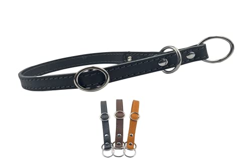 Zugstopp Hundehalsband, Lederhalsband, schwarz, L - 55cm mit Zugbegrenzung, Dressurhalsung, Zugstopper, einstellbar, robust, wetterfest, Leder Zugstopp Hundehalsband, Lederhalsband, schwarz, L - 55cm mit Zugbegrenzung, Dressurhalsung, Zugstopper, einstellbar, robust, wetterfest, Leder von MediMuc