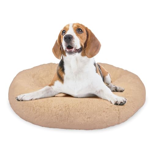 Mediashop Peaceful Pooch M - Flauschiges Hundebett & Katzenbett - gelenkschondendes Hundekissen - waschbarer Bezug - Hundekörbchen - Donut Kissen für Hunde & Katzen von Mediashop