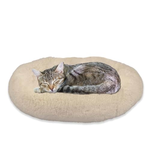 Peaceful Pooch S - flauschiges Hundebett - 58cm Durchmesser - faltbar - in versch. Größen - Katzenbett - waschbar - herausnehmbare Polsterung - entspannt Gelenke & Muskeln - Anti-Rutsch-Noppenboden von Mediashop