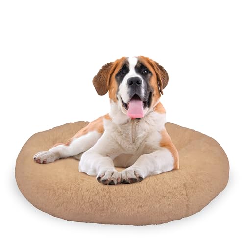 Mediashop Peaceful Pooch XL - Flauschiges Hundebett - gelenkschondendes Hundekissen - waschbarer Bezug - Hundekörbchen - Donut Kissen für große Hunde von Mediashop