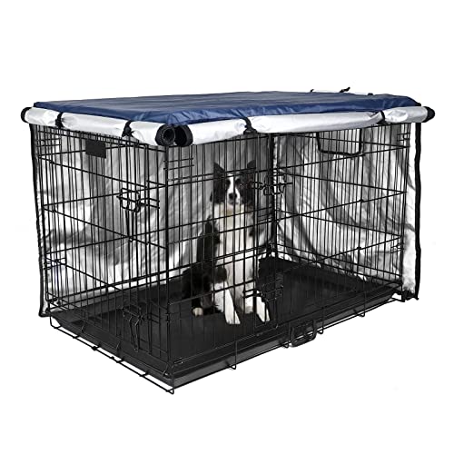 Medibot Abdeckung für Hundekäfige, 121,9 cm, Doppeltür, Hundehütte für den Innenbereich, wasserdichte Hundehüttenabdeckung mit Belüftungsfenster, für den Innen- und Außenbereich, die meisten von Medibot