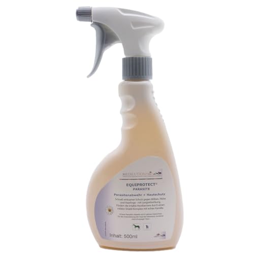Medilutions Equiprotect Parasite, Parasitenabwehr und Hautschutz, gegen Milben, Flöhe, Läuse, Haarlinge, für Pferde und Hunde, 500ml Sprühflasche Medilutions Equiprotect Parasite, Parasitenabwehr und Hautschutz, gegen Milben, Flöhe, Läuse, Haarlinge, für Pferde und Hunde, 500ml Sprühflasche von Medilusept