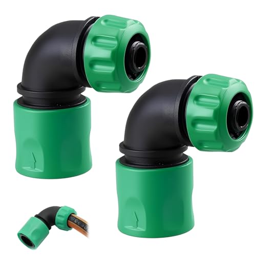 Meemion 2pcs Gartenschlauch Schnellkupplung Winkeladapter 1/2 Zoll,90 Grad Gartenschlauch Verbinder,Grad Schlauchkupplung Anschlüsse,für Autowasch Rasenflächen Gartenbewässerung von Meemion