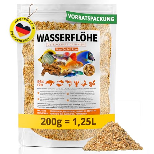 Wasserflöhe getrocknet 1,25L (entspricht 200g), Zierfischfutter Aquarium, Daphnien, Fischfutter Aquarium, Zierfutter für Fische von MeerBach & Rose