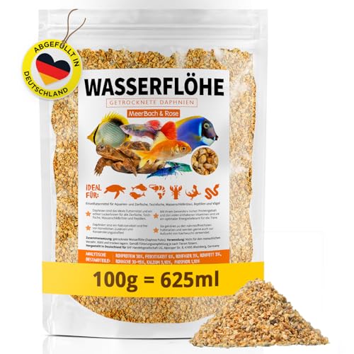 Wasserflöhe getrocknet 625ml (entspricht 100g), Zierfischfutter Aquarium, Daphnien, Fischfutter Aquarium, Zierfutter für Fische von MeerBach & Rose