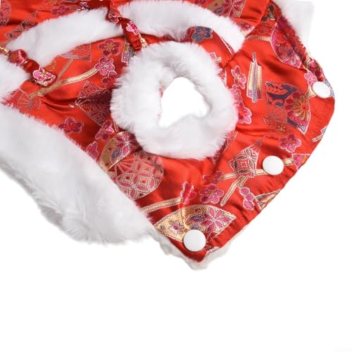 Chinesisches Neujahrs-Hundekleidung, lebendiges Tang-Anzug-Design für Haustiere, bequemes Outfit für verschiedene Feiern (L) von MeevrgR