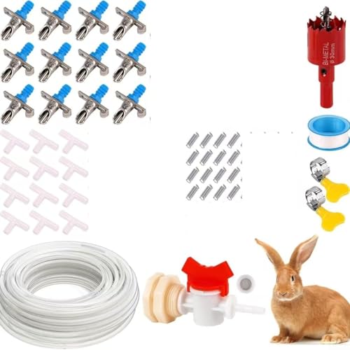 Optimal für Kaninchen Bewässerungssystem mit Doppelfederdüse für einfache Hydratation (12-teiliges Set) von MeevrgR