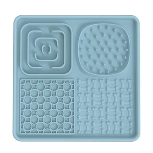 Rutschfeste Leckmatte für langsames Füttern, für Snacks und Leckereien, Silikon, leicht abzuspülen, Blau von MeevrgR