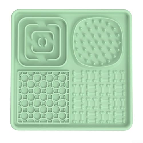 Rutschfeste Leckmatte für langsames Füttern, für Snacks und Leckereien, Silikon, leicht abzuspülen, Grün von MeevrgR