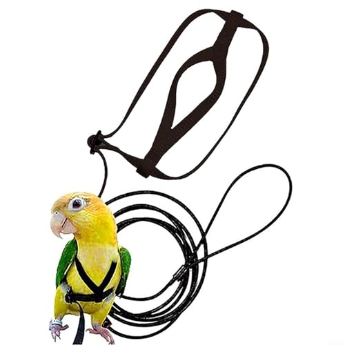 Strapazierfähiges Nylongeschirr für Papageien, leichtes Westendesign, verstellbare Schnallen, Größe L von MeevrgR