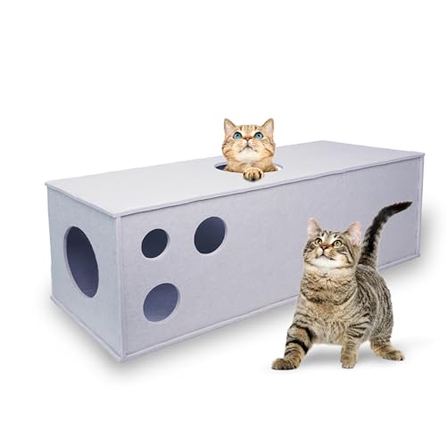 Meeyoview Katzentunnel, Filztunnel für Indoor-Katzen, Peekaboo Versteckhöhle, gerades Katzentunnelbett, interaktives Katzenwürfelspielzeug für kleine, mittelgroße und große Katzen Meeyoview Katzentunnel, Filztunnel für Indoor-Katzen, Peekaboo Versteckhöhle, gerades Katzentunnelbett, interaktives Katzenwürfelspielzeug für kleine, mittelgroße und große Katzen von Meeyoview