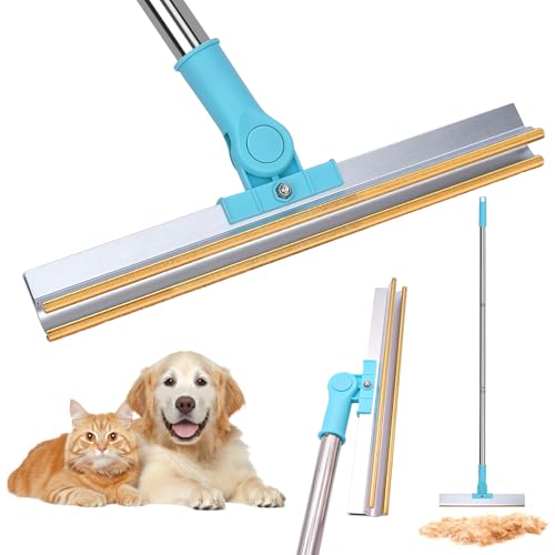 Meff-Mluk Tierhaarentferner Teppichrechen Fusselschaber mit verstellbarem langem Griff für Couch-Teppich, Hund Katze Haarentfernung Bürste Werkzeug, Wiederverwendbarer Fellbesen für Auto Möbel Matte von Meff-Mluk