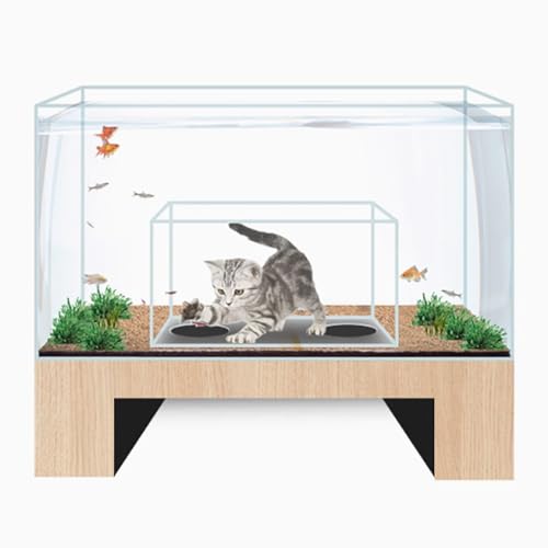 MegLob 27 Gallonen Katzenbett Aquarium, Fischtank Für Depressive Katze, Großer Betta-Fischtank Für Katzen, Immersive Sehglaskatze Höhle, 2-In-1-Katzenbett Und Fischtank, Deluxe Cat Toy Fischtank von MegLob