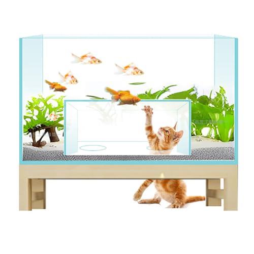 MegLob 27 Gallonen Katzenbett Aquarium Fischtank, Boden Großes Glasaquarium Für Katzen, Tunneltyp Ultra -Weißer Glasfischtank, Deluxe -Aquarium Für Depressive Katze von MegLob