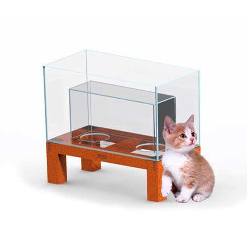 MegLob 27 Gallonen Katzenbett Fischtank, Boden Stehende Katzenhöhle & Fischtank, Große Katzenspielzeug Betta Fischschale, Katzenbett Fischtank Für Gestresste Katze, Deluxe Cat House Fischtank von MegLob