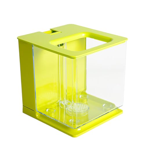 MegLob Acrylaquarium, Plexiglas-Schwerkraft Selbstverpackter Fischtank, Kleiner Desktop-Acryl-Betta-Fischtank, Mini-Tischtisch-Aquarium/Fischschale, Kein Wasserwechsel Für Büro, Wohnzimmer,Blau von MegLob