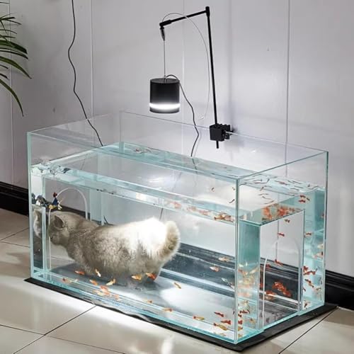 MegLob Deluxe-Fischtank Für Depressive Katze, 96L Große Katze Aquarium-Fischtank, 2-In-1-Katzenbett Und Fischtank, 24 Gallonen Fischtank Für Stressige Katze,Fish Tank only von MegLob