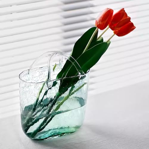 MegLob Offenes Glasaquarium, Handtasche -Fischtank, Speziell Geformte Transparente Betta -Fischtank, 2 in 1 Vase & Aquariumbehälter, Wohnzimmer Vase Dekorationen,Blau MegLob Offenes Glasaquarium, Handtasche -Fischtank, Speziell Geformte Transparente Betta -Fischtank, 2 in 1 Vase & Aquariumbehälter, Wohnzimmer Vase Dekorationen,Blau von MegLob